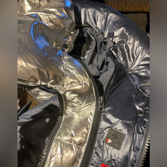 PAJAR DOWN FILL ARCTIC REMOVABLE FAUXFUR TRIM HOOD PUFFER JACKET GRAPHITE/SILVER - Picture 9 of 16